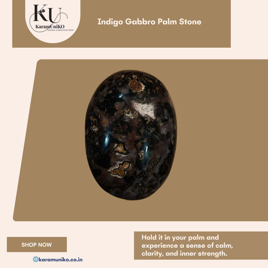 Indigo Gabbro Palm Stone – Intuition & Transformation Crystal