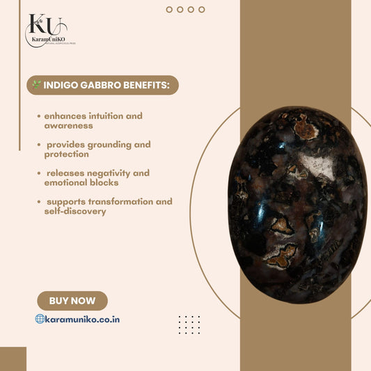 Indigo Gabbro Palm Stone – Intuition & Transformation Crystal