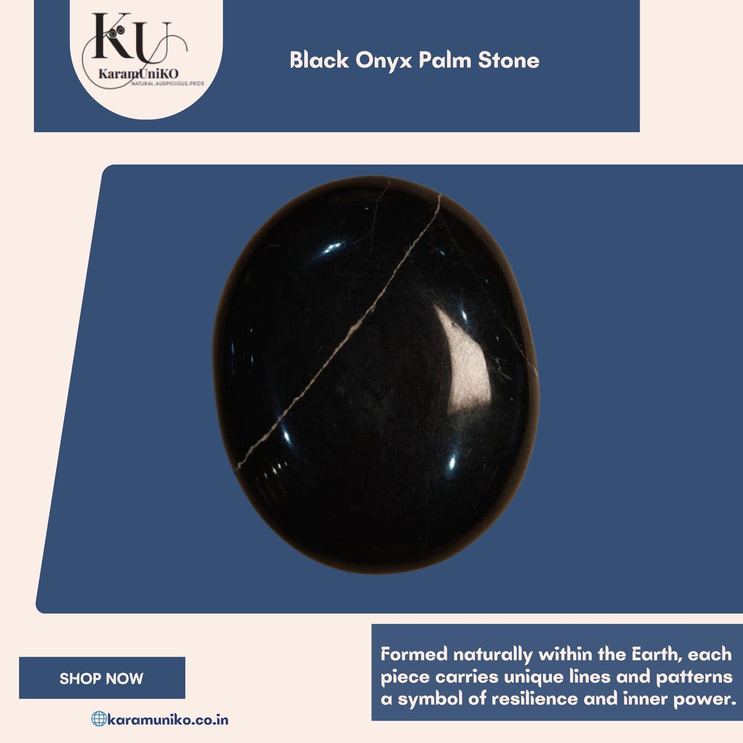 Black Onyx Palm Stone