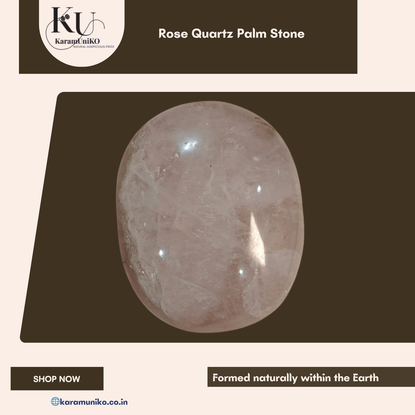 Rose Quartz Palm Stone – Love & Emotional Healing Crystal