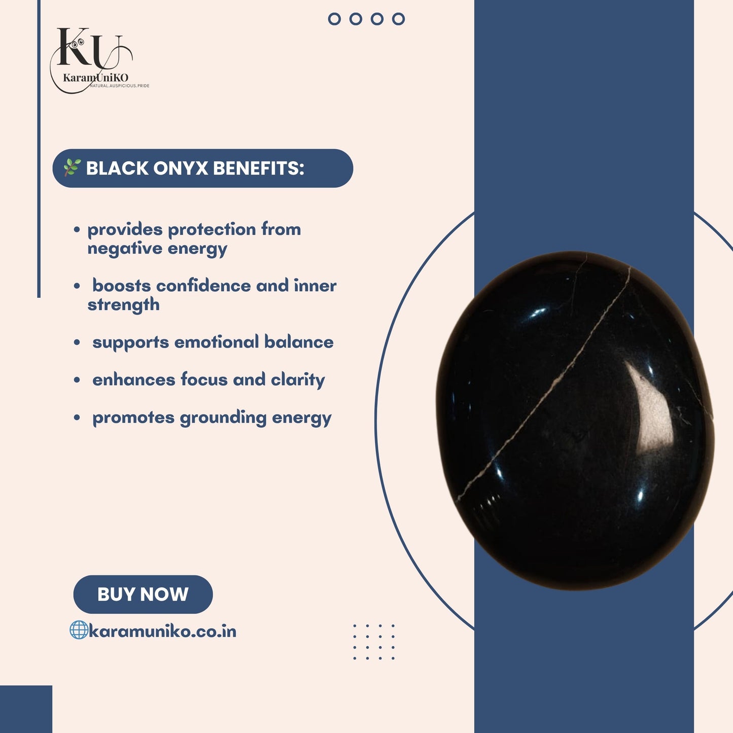 Black Onyx Palm Stone