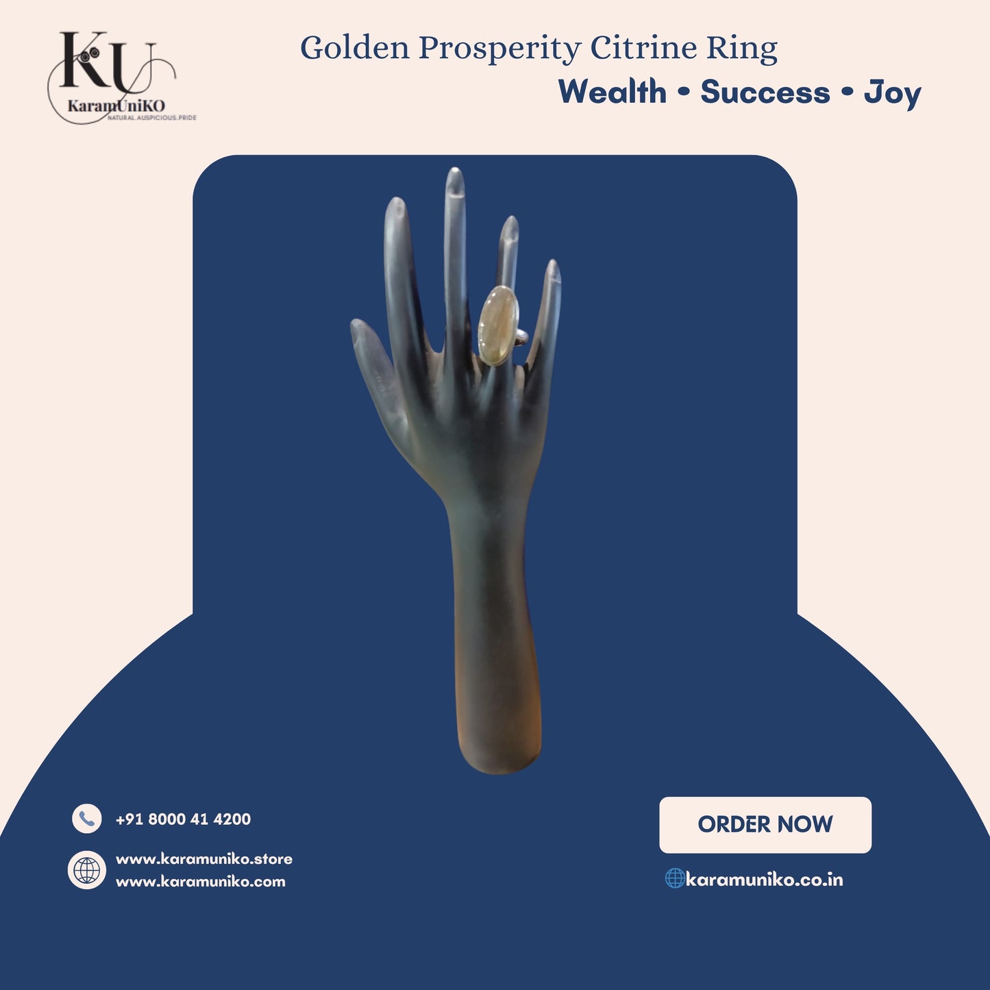 Golden Prosperity Citrine Ring
