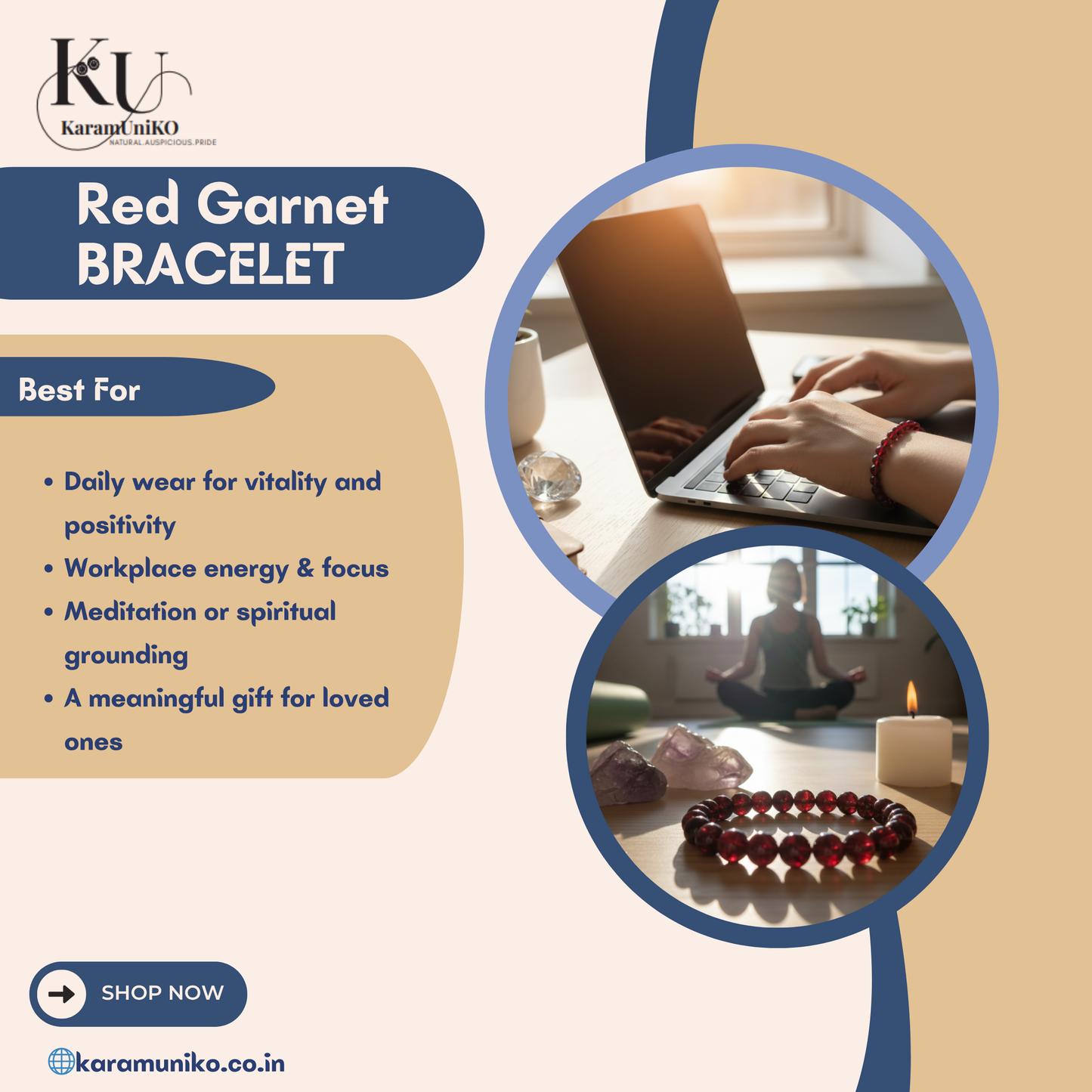 Red Garnet Bracelet – Stone of Passion & Power