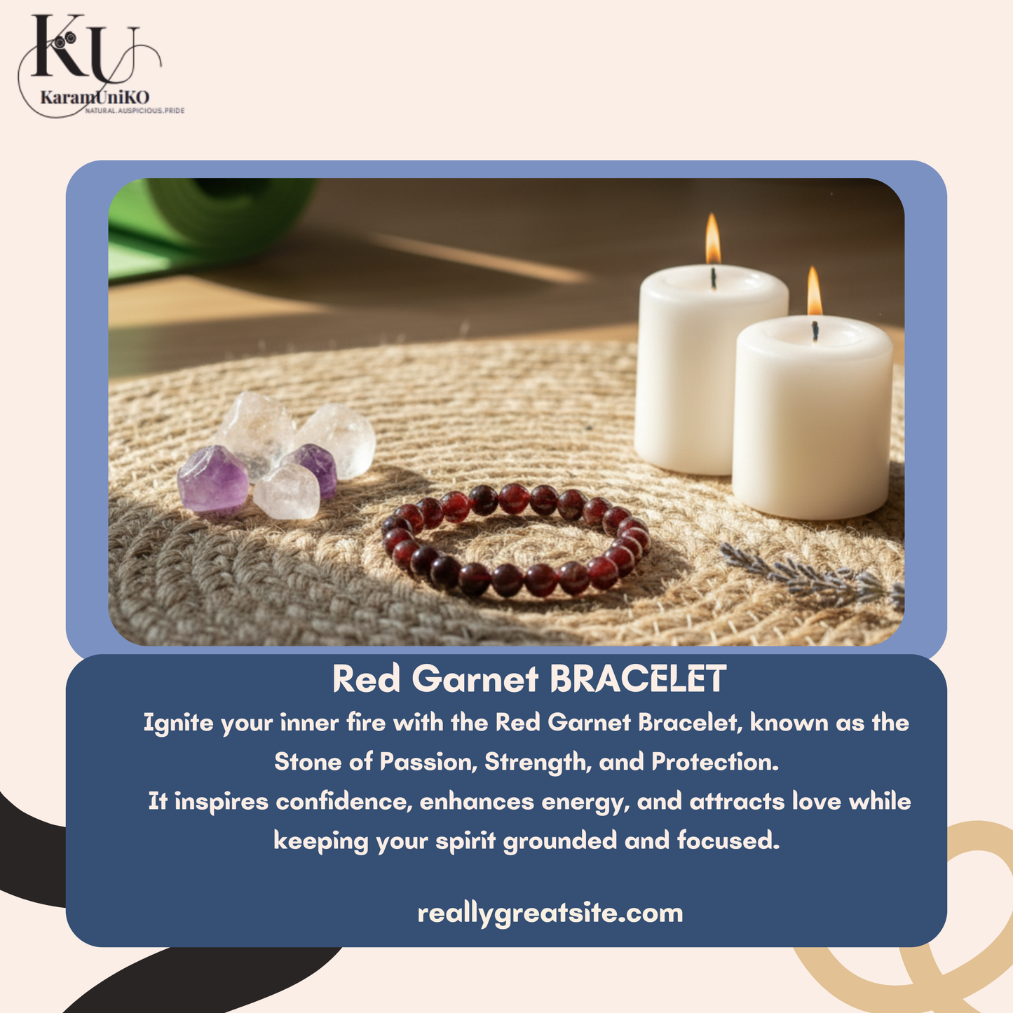 Red Garnet Bracelet – Stone of Passion & Power