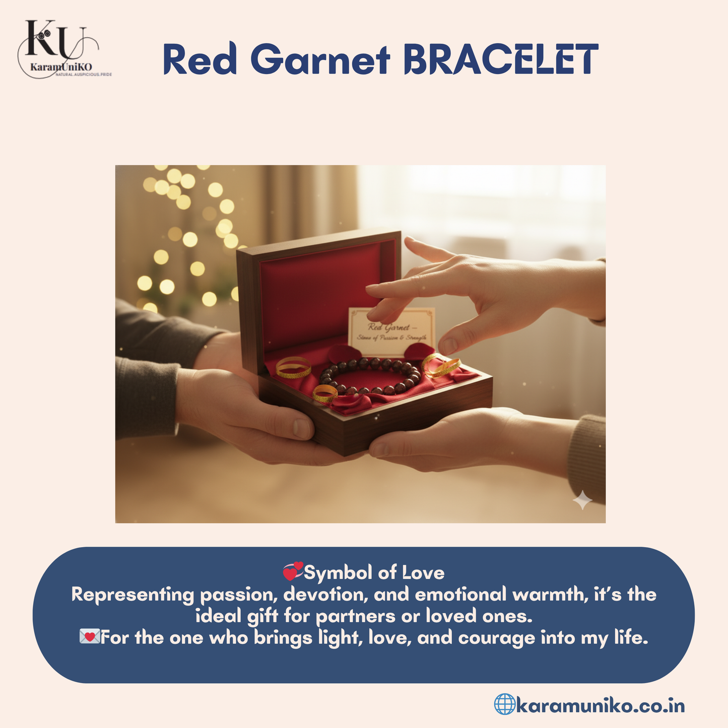 Red Garnet Bracelet – Stone of Passion & Power