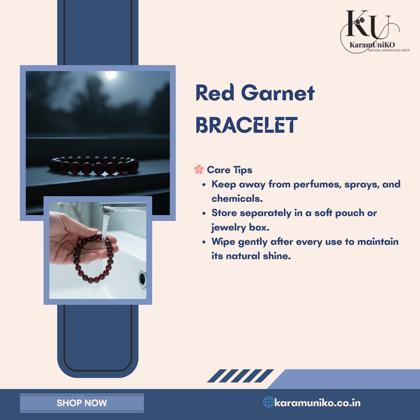 Red Garnet Bracelet – Stone of Passion & Power