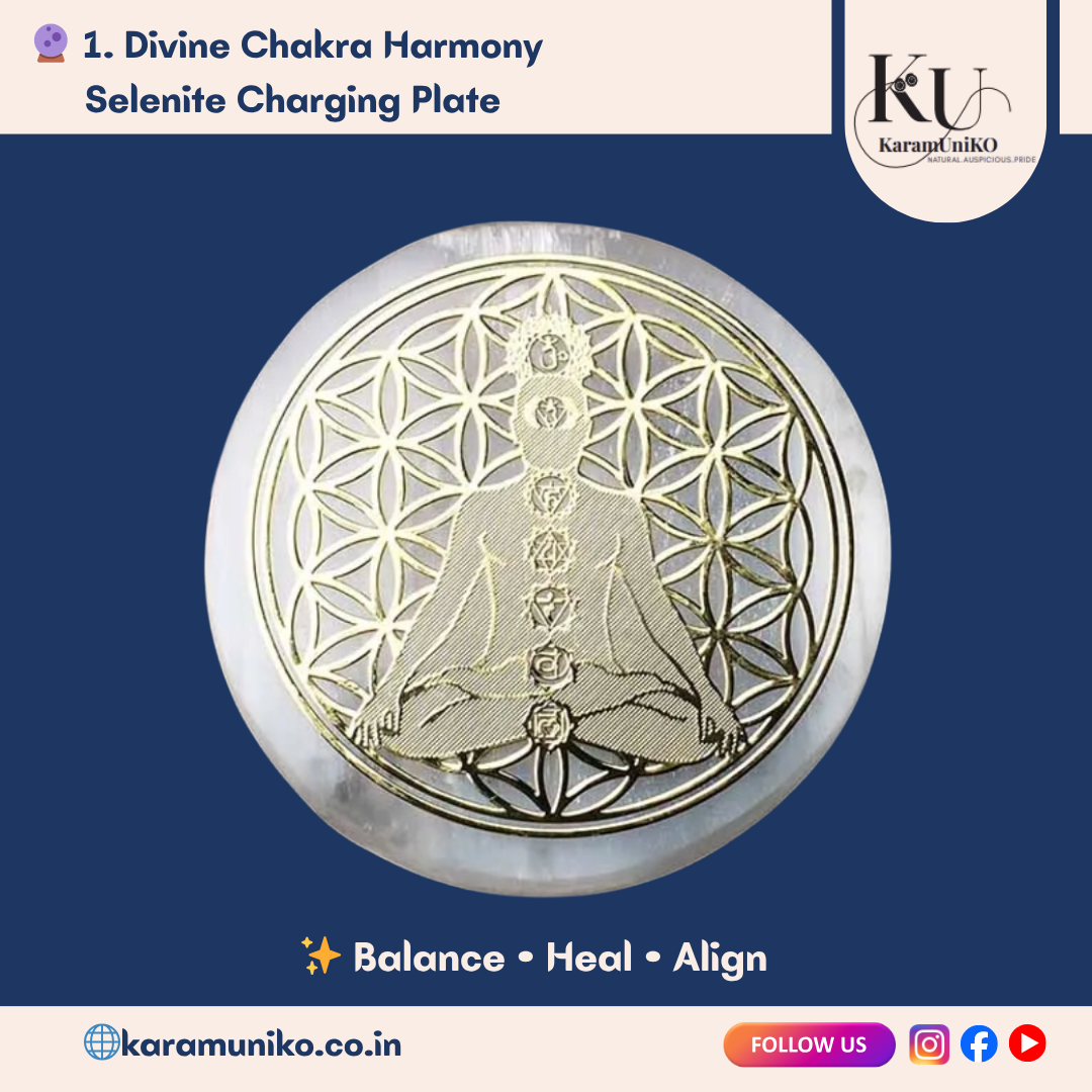 Divine Chakra Harmony Selenite Charging Plate