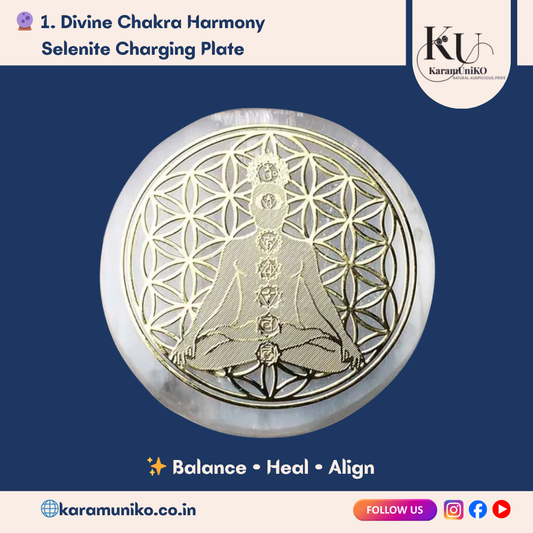 Divine Chakra Harmony Selenite Charging Plate