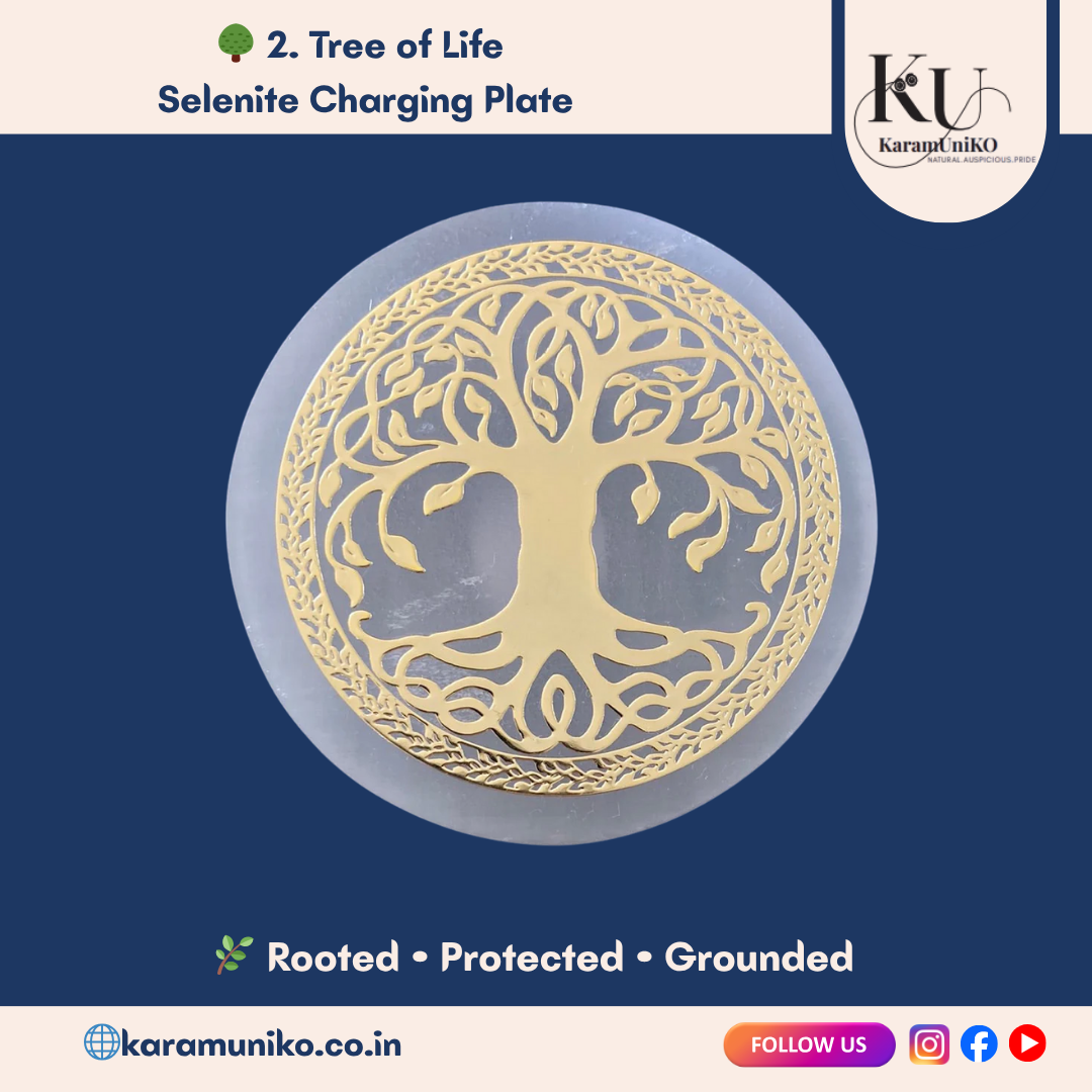 Tree of Life Selenite Charging Plate