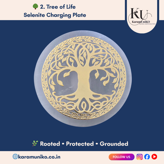 Tree of Life Selenite Charging Plate