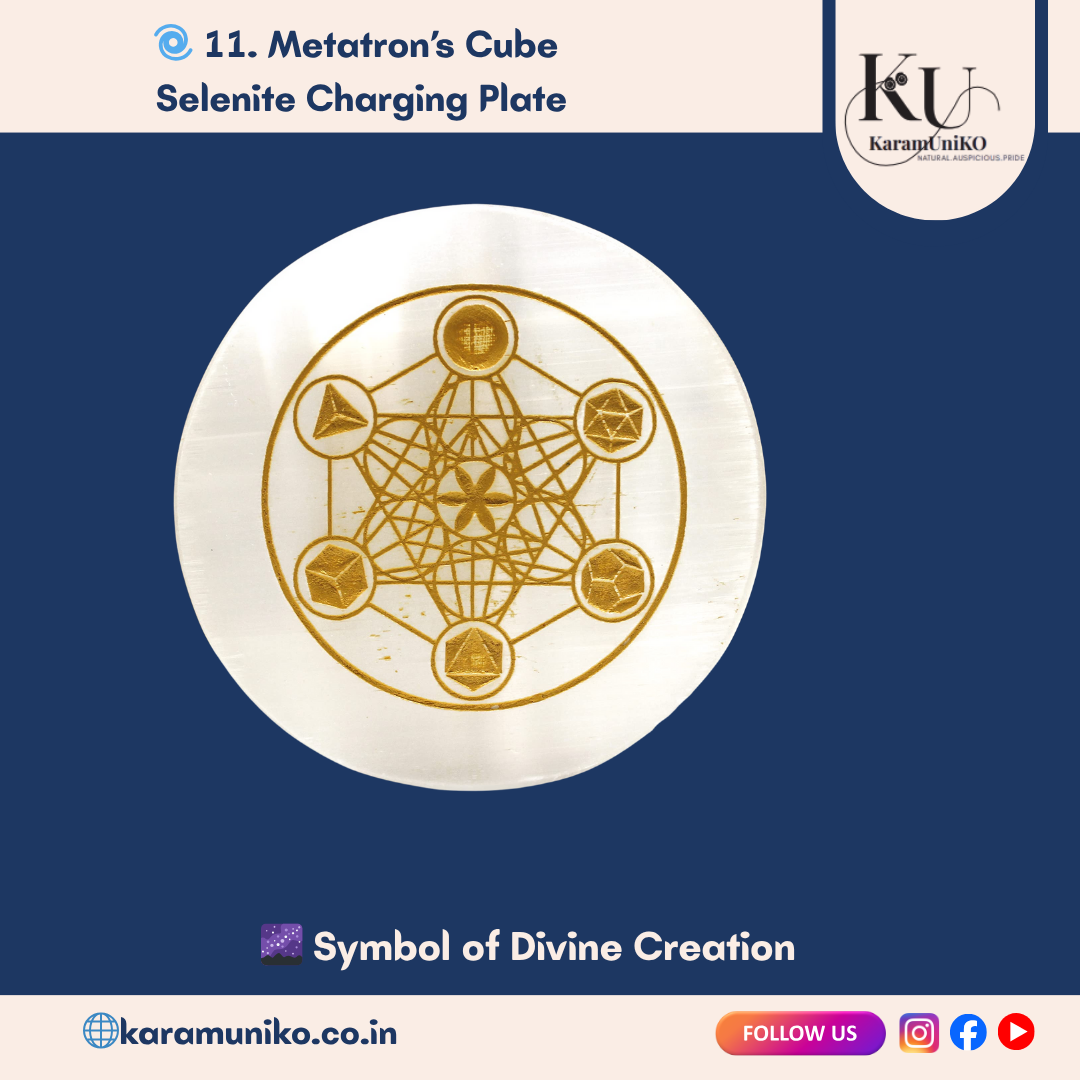 Metatron’s Cube Selenite Charging Plate