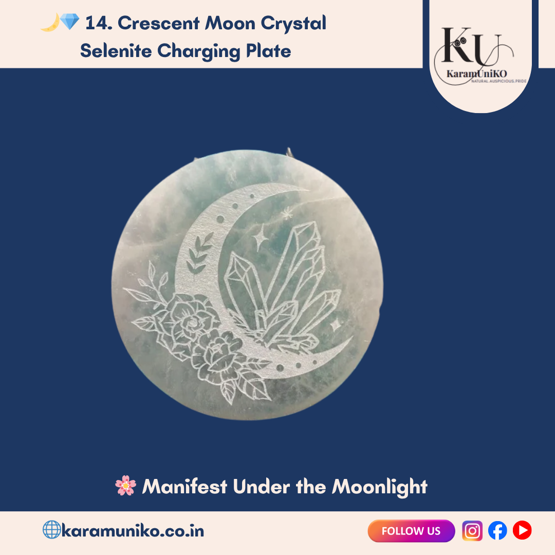 Crescent Moon Crystal Selenite Charging Plate