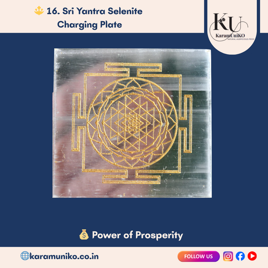 Sri Yantra Selenite Charging Plate