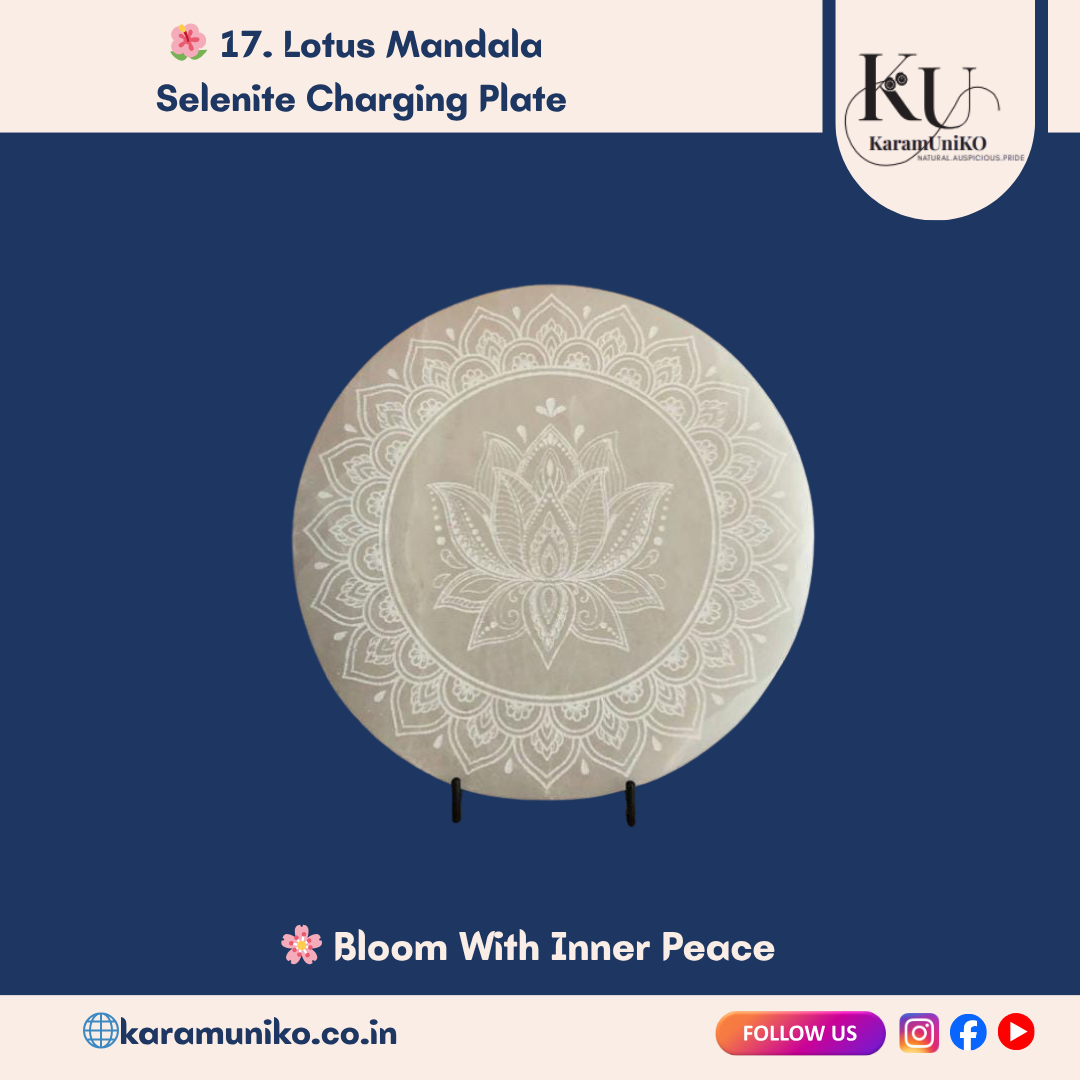 Lotus Mandala Selenite Charging Plate