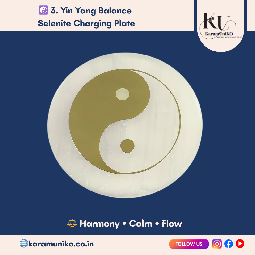 Yin Yang Balance Selenite Charging Plate