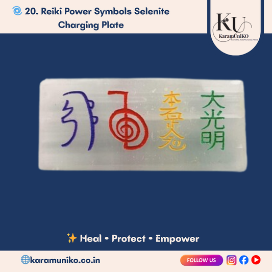 Reiki Power Symbols Selenite Charging Plate