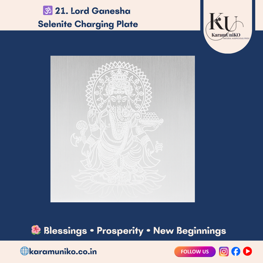 Lord Ganesha Selenite Charging Plate