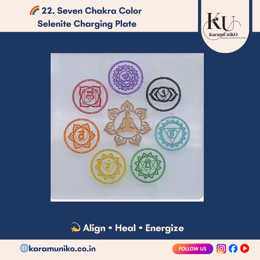 Seven Chakra Color Selenite Charging Plate