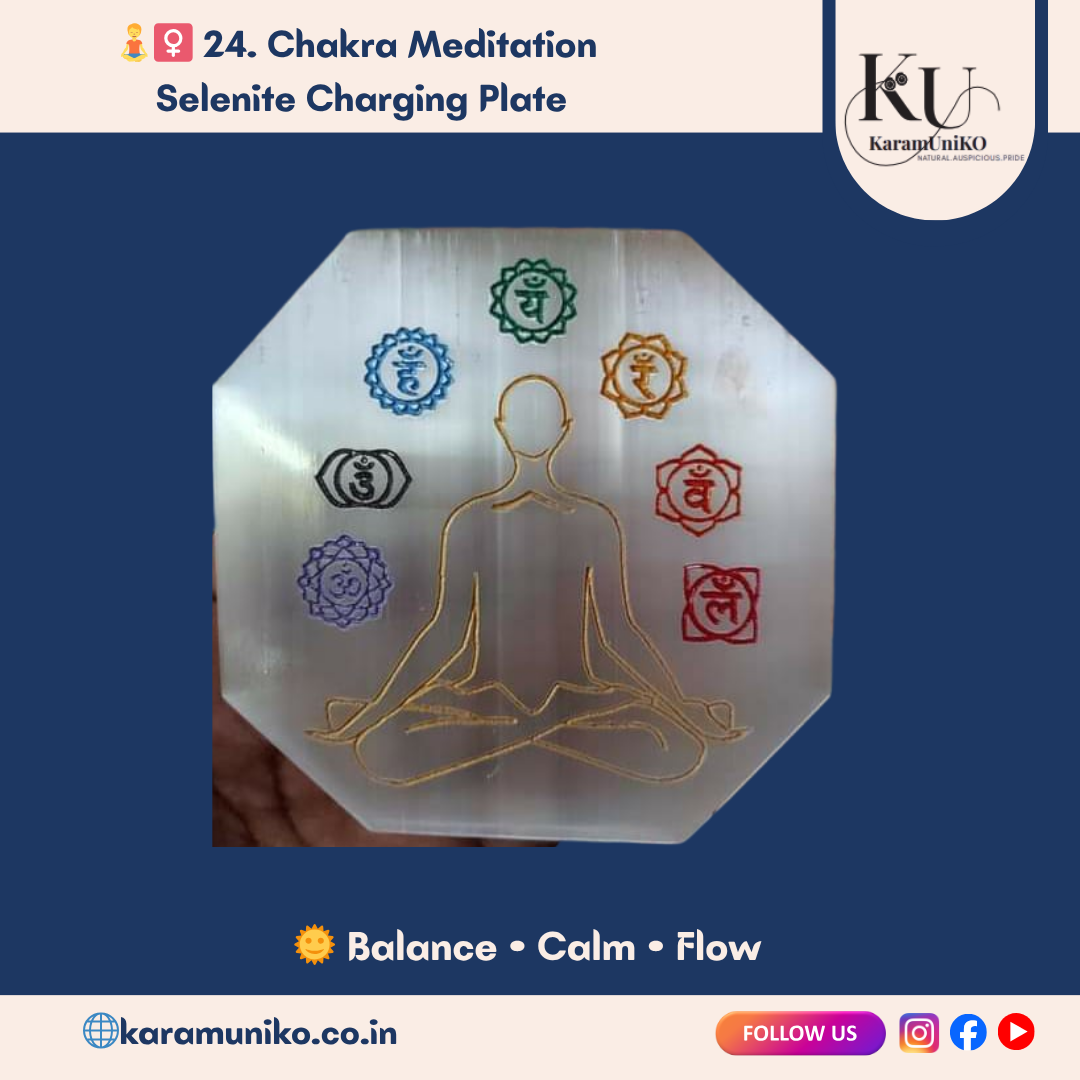 Chakra Meditation Selenite Charging Plate