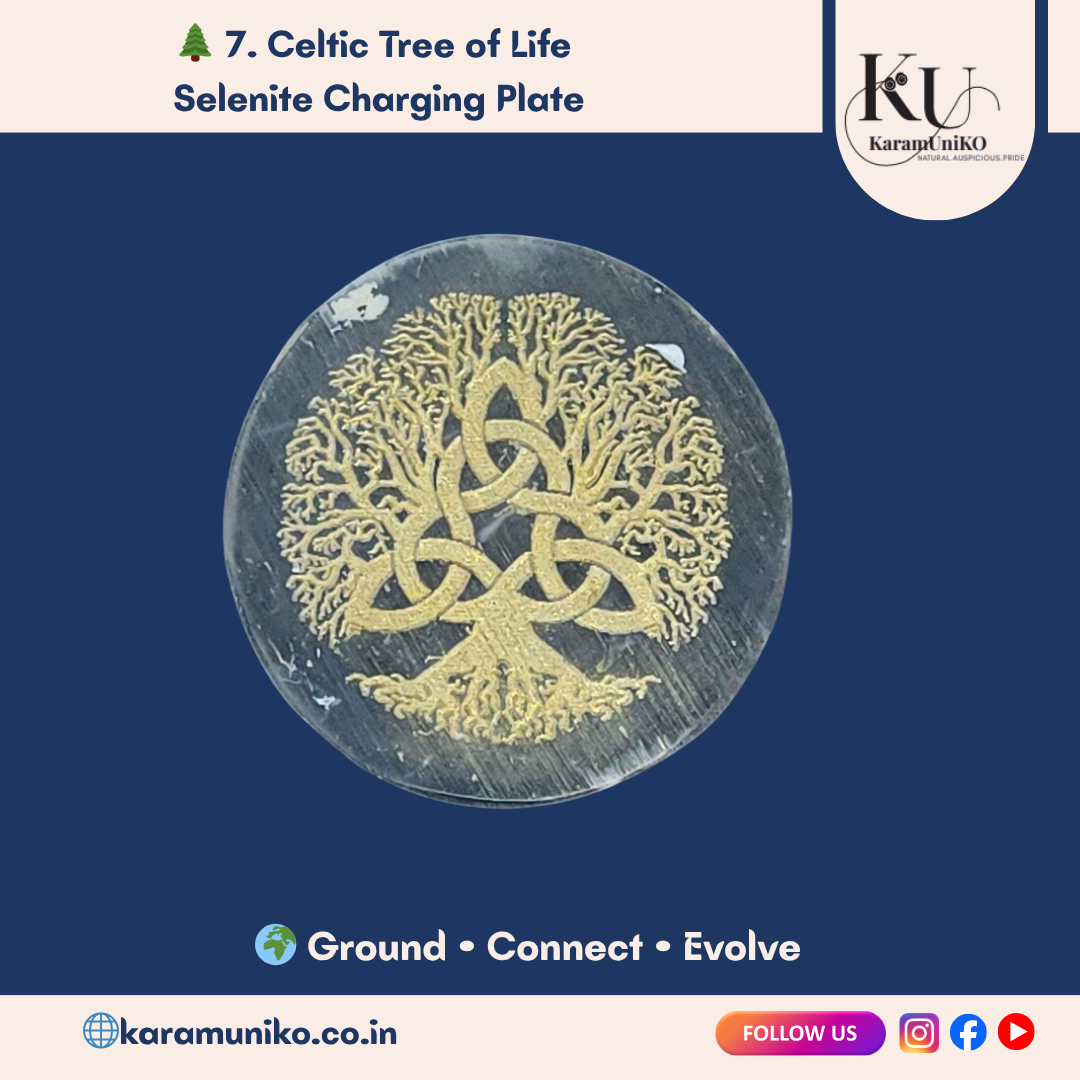 Celtic Tree of Life Selenite Charging Plate