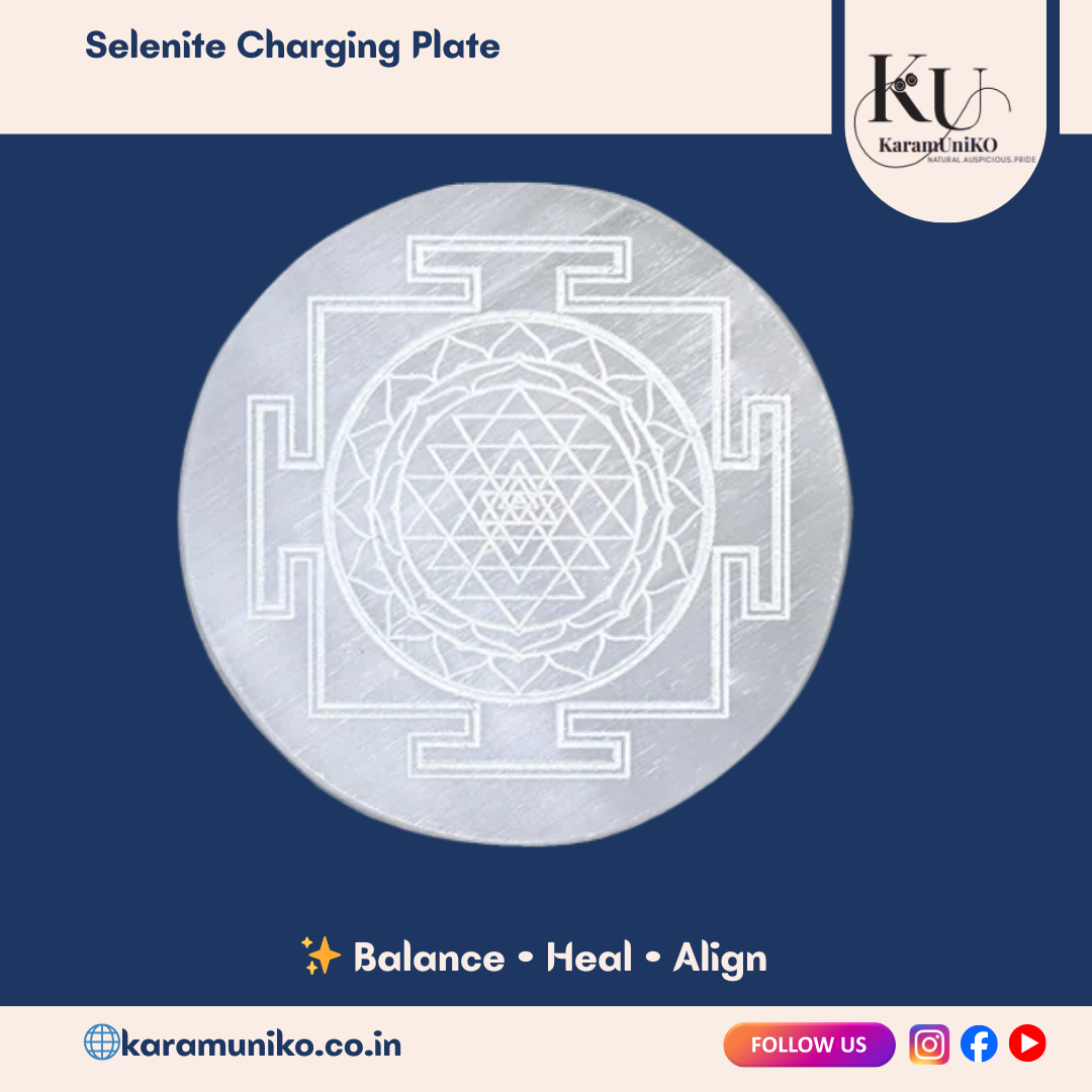 Sri Yantra Selenite Plate