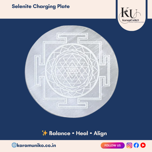 Sri Yantra Selenite Plate