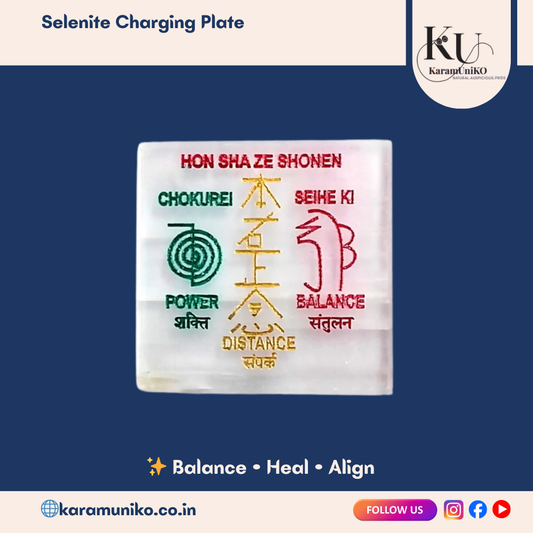 Reiki Power Symbols Selenite Charging Plate