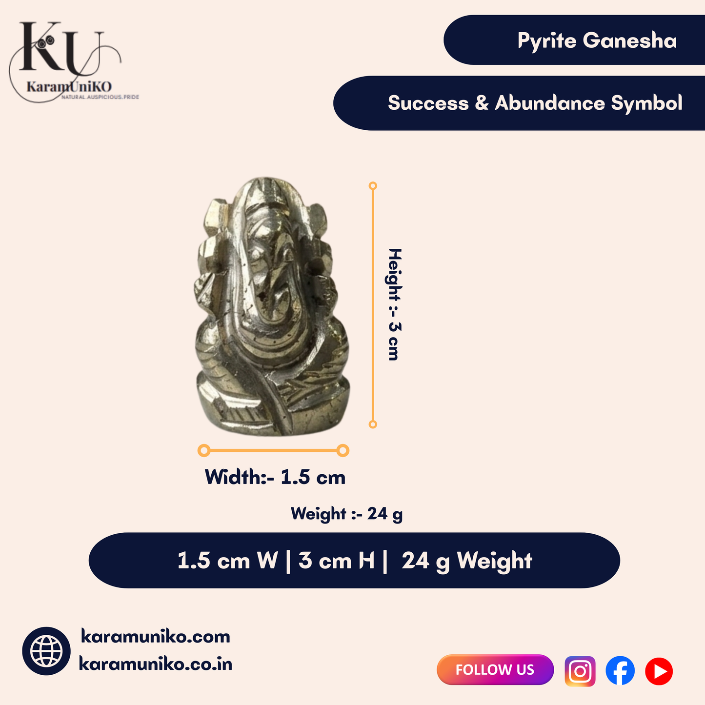 Pyrite Ganesha (Small)