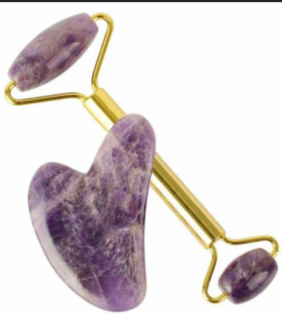 Amethyst  Body Massager & Anti Aging Roller With Gua Sha Tool