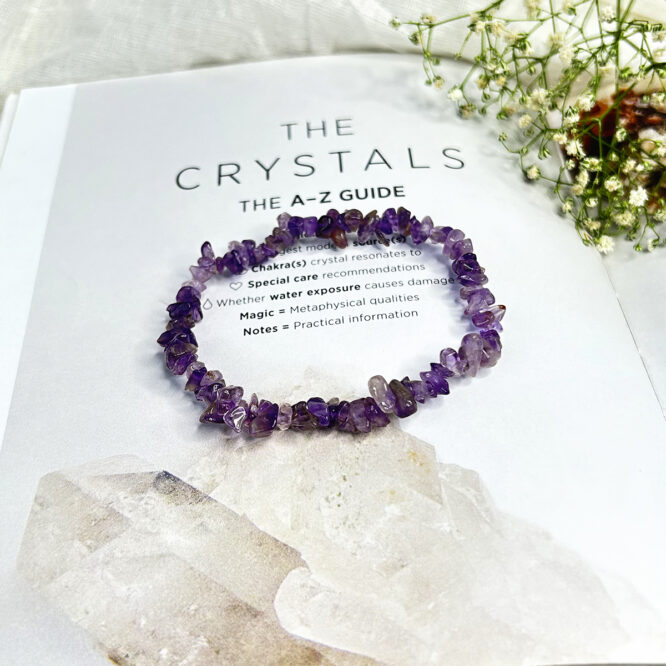 Amethyst Chips Elastic Bracelet