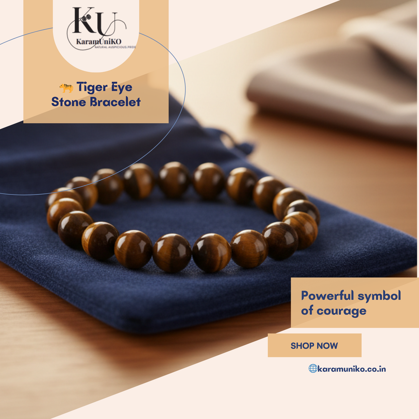 Tiger Eye Stone Bracelet 8mm