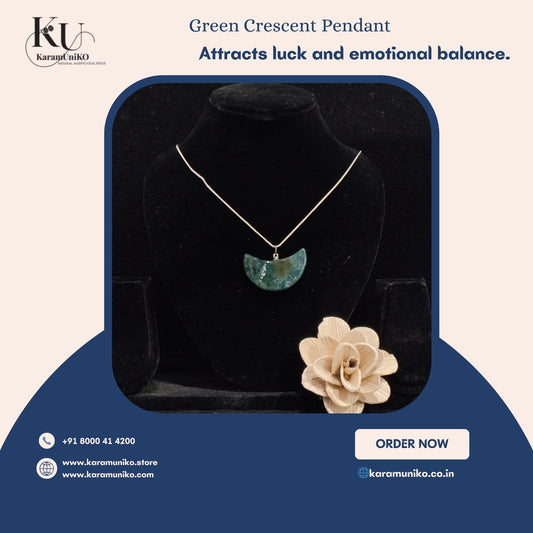 Green Crescent Moon Shape Pendant