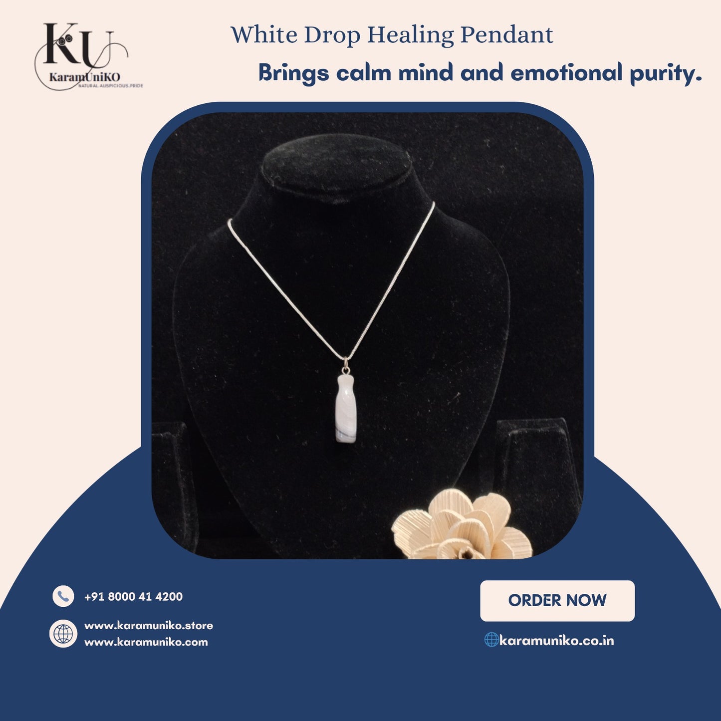 White Bottle Shape Healing Pendant