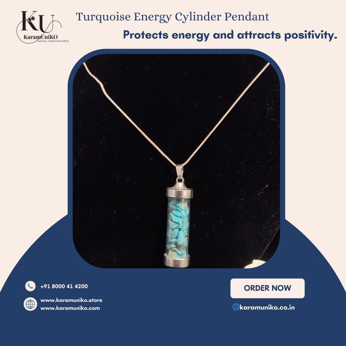 Turquoise Energy Cylinder Pendant
