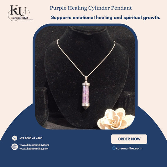 Amethyst Healing Cylinder Pendant