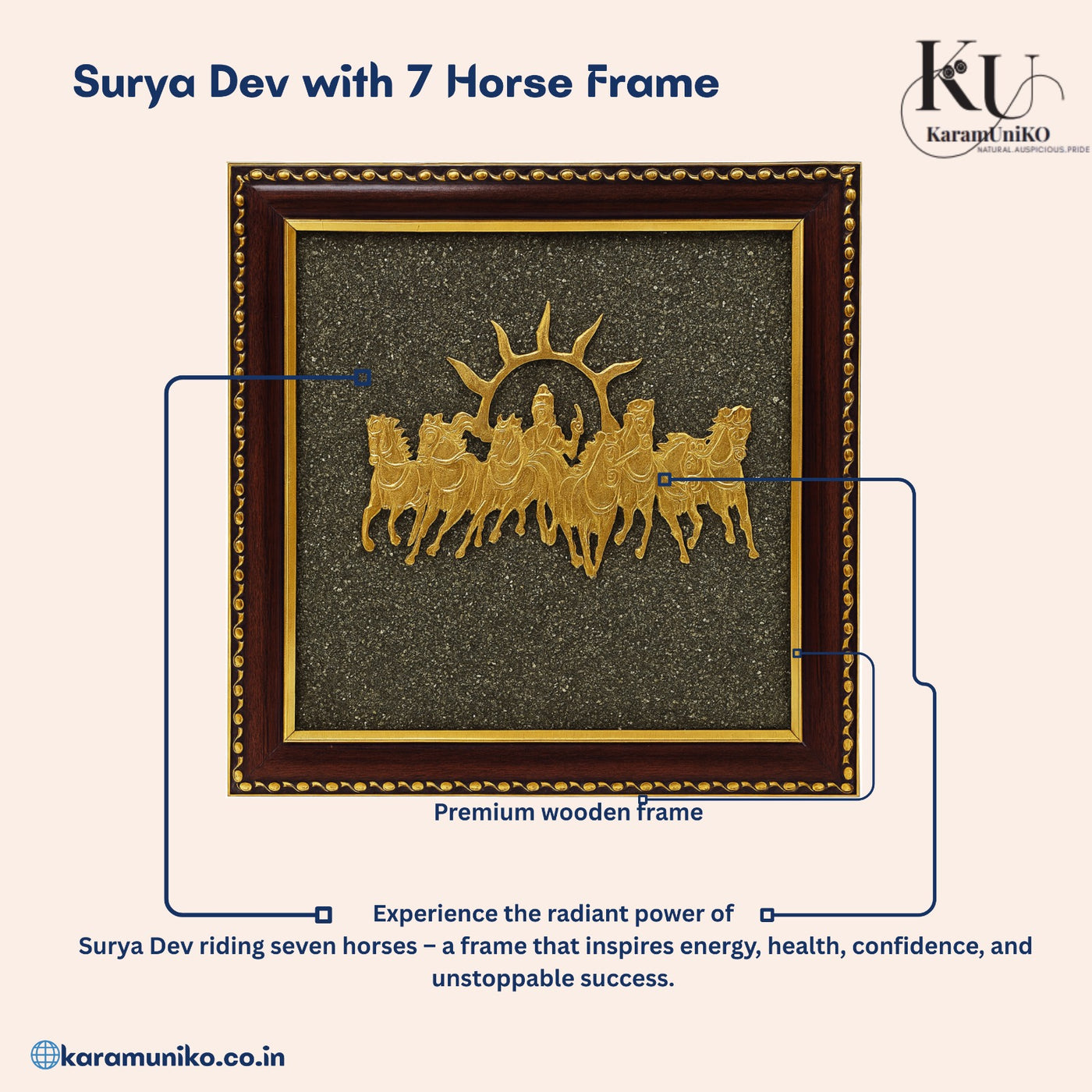 Surya Riding a Chariot& Seven & Horse with Pyrite