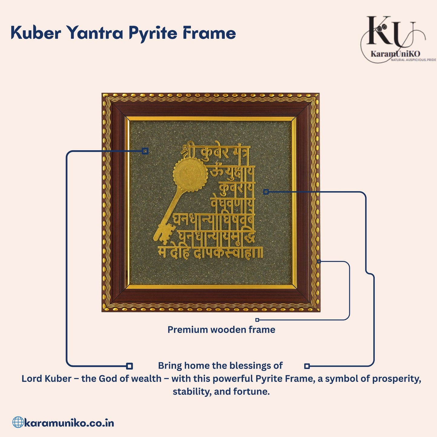 Kuber yantra Pyrite Frame