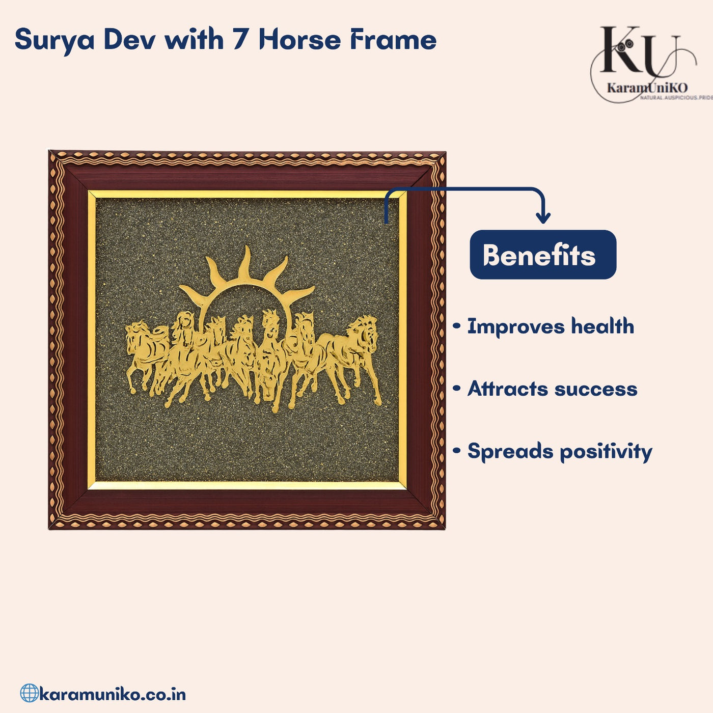 Surya Riding a Chariot& Seven & Horse with Pyrite