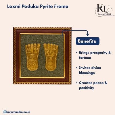 Lakshmi Paduka with Pyrite Frame – Divine Footprints of Prosperity and Grace
