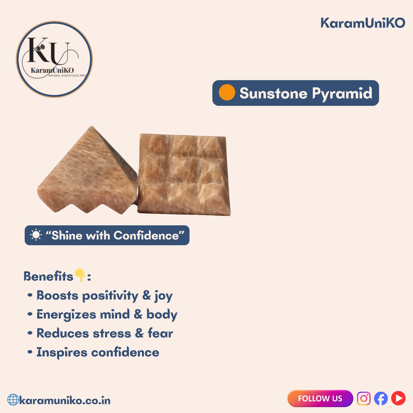 Natural Stone Nine Pyramid (Nav Mukhi) Vastu Energizer